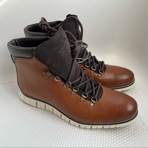 NEW Cole Haan Men Sz 9.5 Zerogrand Hiker Boot British Tan C35595 Boots NWOB